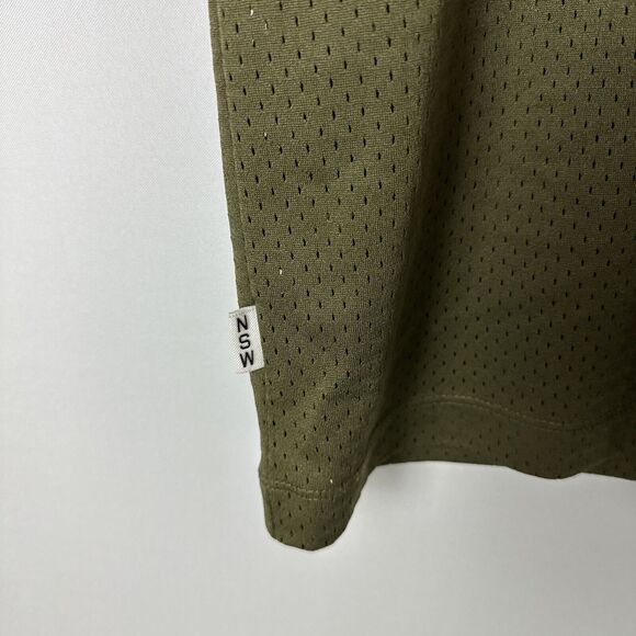 Nike NSW Mens Size Medium Army Green Logo Mesh Short Sleeve Shirt 928627-395 - Picture 4 of 12
